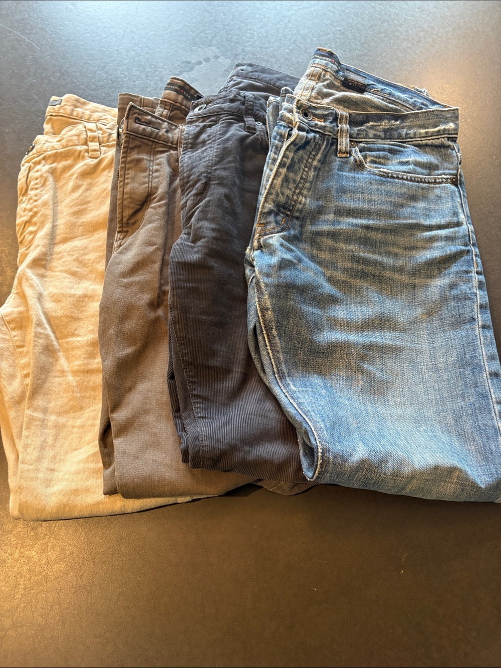 Lot of 4 John Varvatos Jeans Blue, Gray, Blue Corduroy, Tan Sz 32